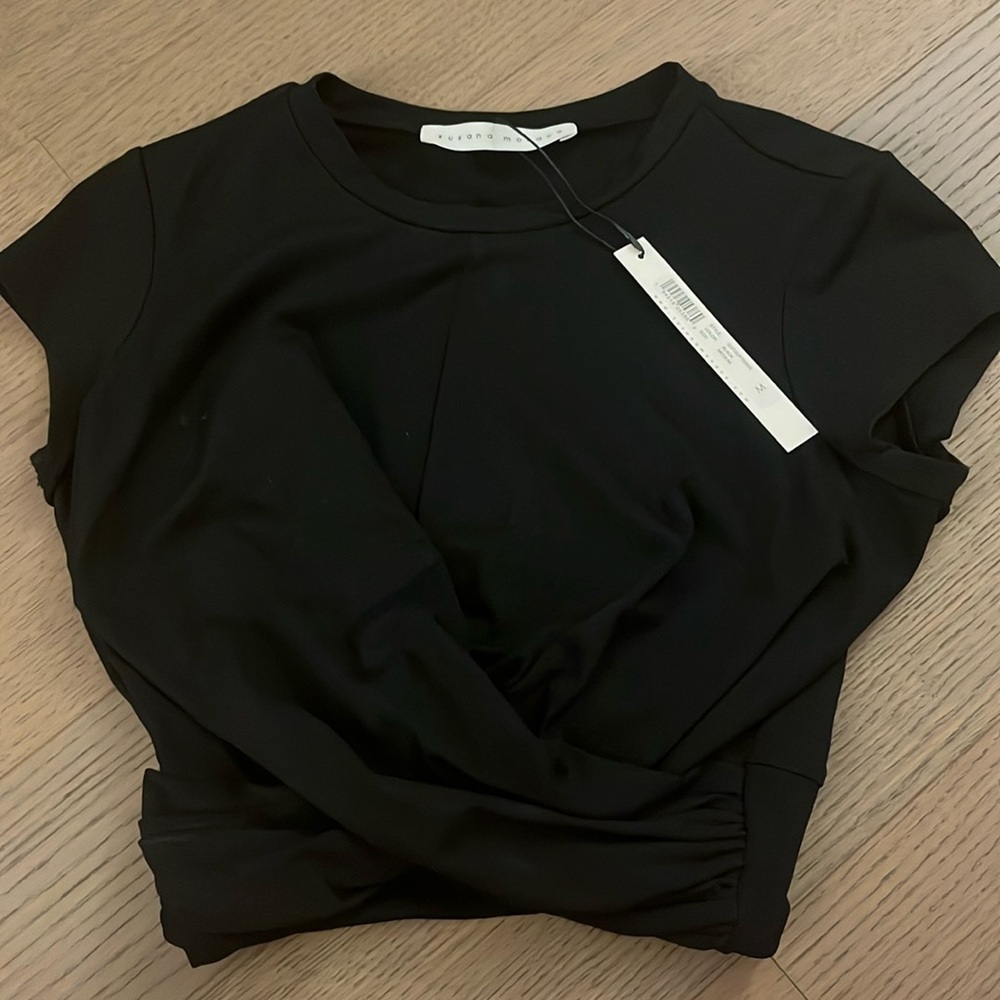 NWT Susana Monaco Black Crop Top
